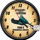 Personalized Snowmobile Racing Skiroule Retro Vintage Service Sign Wall Clock