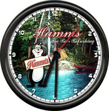 Hamm's Hamms Beer Bear Bar Tavern Camp Tent Boat Sign Wall Clock