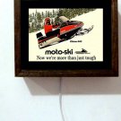 Moto-Ski Snowmobile Snowmobiling Dealer Sales Retro Vintage Light Lighted Sign