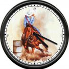 Barrel Racer Racing Horse Equestrian Western Rodeo Girl Sign Art Wall Clock #58