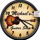 Personalized Guitar Shop Owner Sales Service Luthier Instrument Sign Wall Clock