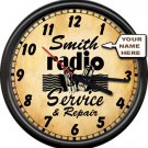 Personalized Your Name Radio Tube Shop Service Repair Retro Vintage Wall Clock