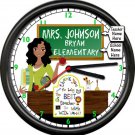 Personalized Teacher Classroom Chalkboard African Best Ever Sign Wall Clock