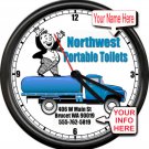 Personalized Your Name Septic Pumping Portable Toilets On Site Sign Wall Clock