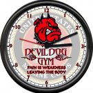 USMC US Marine Corp Devil Dog Gym Weakness Is Pain Leaving Body Sign Wall Clock