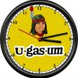U-Gas-Um Retro Vintage Native Indian Gas Station Service Pump Sign Wall Clock