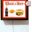 Personalized Diner Your Name Soda Fries Hamburger Advertising Light Lighted Sign