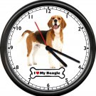 I Love My Beagle Dog Mans Best Friend Gift Veterinarian Vet Tech Sign Wall Clock