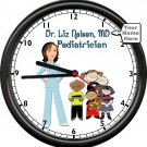 Personalized Your Name Doctor MD Female Pediatrician Office Gift Sign Wall Clock Personalized Your Name Doctor MD Female Pediatrician Office Gift Sign Wall Clock