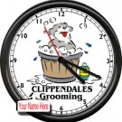 Personalized Gift Dog Grooming Pet Store Groomer Wash Bath Vet Sign Wall Clock