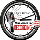 Recording Studio Personalized Your Name Here Microphone Record Sign Wall Clock