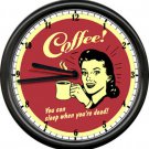 Drink Coffee You Can Sleep When You're Dead Gag Gift Sign Wall Clock #190 Drink Coffee You Can Sleep When You're Dead Gag Gift Sign Wall Clock #190