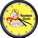 Reddy Kilowatt Electrician Utility Lineman Massachusetts Sign Wall Clock