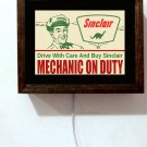 Sinclair Gas Oil Station Attendant Mechanic On Duty 50s Retro Light Lighted Sign