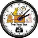 Personalized Clinic Veterinarian Vet Aid Assistant Dog Cat Gift Sign Wall Clock