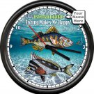 Personalized Your Name Fisherman Fishing RV Lake Man Cave Decor Sign Wall Clock