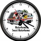 Motorhome Sweet Motor Home Traveling Snow Birds Camping Glamping Sign Wall Clock