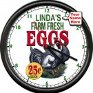Personalized Your Name Farm Fresh Eggs Chicken Farmer Kitchen Sign Wall Clock Personalized Your Name Farm Fresh Eggs Chicken Farmer Kitchen Sign Wall Clock