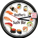 Personalized Sushi Lover Bar Sashimi Japanese Cafe Asian Cuisine Sign Wall Clock