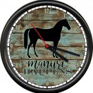 Barn Wood Horse Equestrian Rider Manure Happens Funny Gift Sign Wall Clock