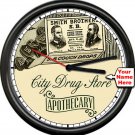 Personalized Retro Vintage Pharmacy Drug Store Apothocary Sign Shop Wall Clock