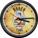 Rodeo Cowgirl Horse Barrel Racing Sign Gift Poster Western Decor Farm Wall Clock
