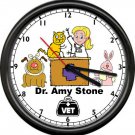 Personalized Veterinarian Female Blonde Brunette Asst Dog Cat Gift Wall Clock