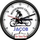 Motocross Motorcycle Gear Thumper Racing Bike Personalized Sign Wall Clock