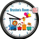 Train Caboose Boy's Baby's Kid's Decor Personalized Room Poster Sign Wall Clock