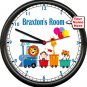 Train Caboose Boy's Baby's Kid's Decor Personalized Room Poster Sign Wall Clock