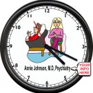 Personalized Name Psychiatrist  Psychologist Female Counselor Sign Wall Clock