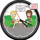 Personalized Name Psychiatrist Counselor Psychologist Female Sign Wall Clock