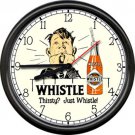 Whistle Orange Soda Pop Bottle Retro Vintage Fountain Drug Store Sign Wall Clock