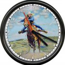 Cowgirl Horse Barrel Racing Trail Gift Rodeo Equestrian Western Sign Wall Clock