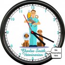 Personalized Clinic Male Veterinarian Vet Hospital Assistant Sign Wall Clock