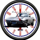 Licensed 1965 Corvette Silver Classic Chevrolet General Motors Sign Wall Clock