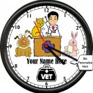 Personalized Clinic Male Veterinarian Vet Hospital Animal Doctor Sign Wall Clock