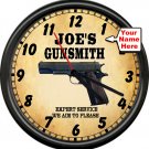 Personalized Custom Gunsmith 1911 Firearms Pistol Gun Shop Sale Retro Wall Clock