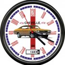 Licensed 1969 Chevelle Gold Muscle Car Chevrolet General Motors Sign Wall Clock
