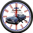 Licensed 1970 Chevelle Blue Muscle Car Chevrolet General Motors Sign Wall Clock