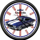 Licensed 1970 Chevelle Blue W/ White Stripes Chevrolet General Motors Wall Clock