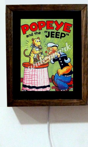 Popeye The Sailor Man And Eugene Jeep Comic Book Cover Art Light Lighted Sign