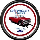 Licensed 1970 Chevy Pickup Truck Red Vintage Chevrolet General Motors Wall Clock