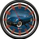 Licensed 1954 Vintage Corvette Blue Convertible General Motors Sign Wall Clock