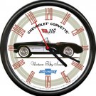 Licensed 1957 Corvette Blk Convertible Chevrolet General Motors Sign Wall Clock