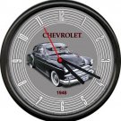 Licensed 1948 Chevy Sedan Black Vintage Chevrolet General Motors Wall Clock