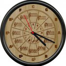 Musician Circle Of Fifths Minor Music Room Teacher Marquetry 5th Sign Wall Clock