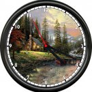 Cabin In The Woods River Personalized Your Name Script Relax Peaceful Wall Clock