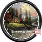 Cabin In The Woods River Personalized Your Name Script Relax Peaceful Wall Clock