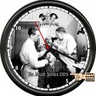 Personalized  Name 3 Stooges Dental Office Dentist Pulling Teeth Sign Wall Clock